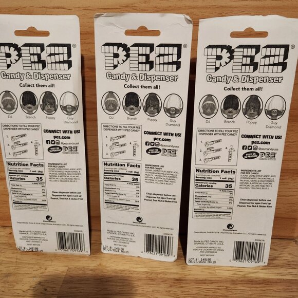 Pez Lot 3 TROLLS ~ DJ Suki, Poppy, Branch Pez Dispensers Carded Released 2024 - Picture 8 of 9